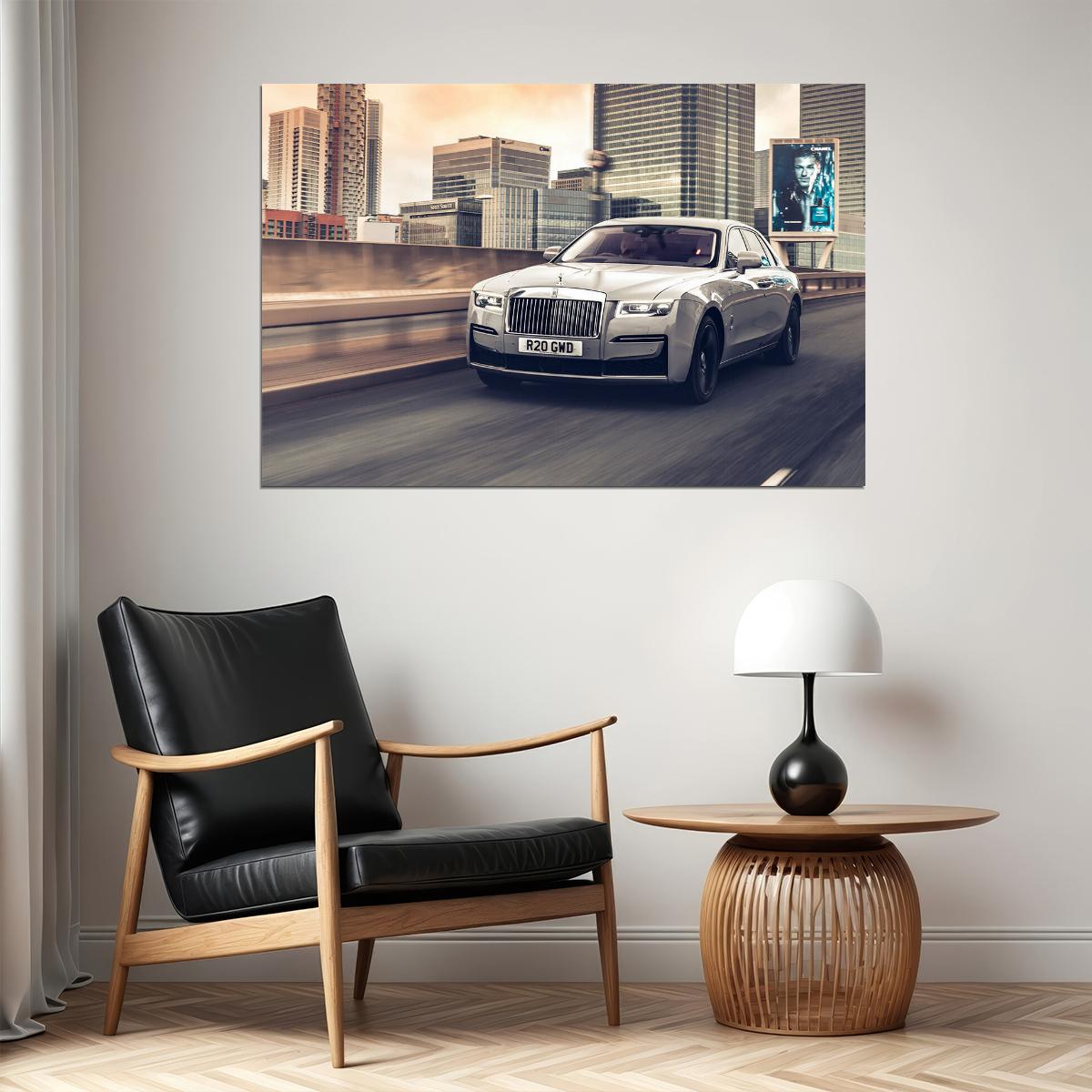 Rolls-royce Ghost Model City Driving Performance Poster Wall Art Print Home Wall Decor