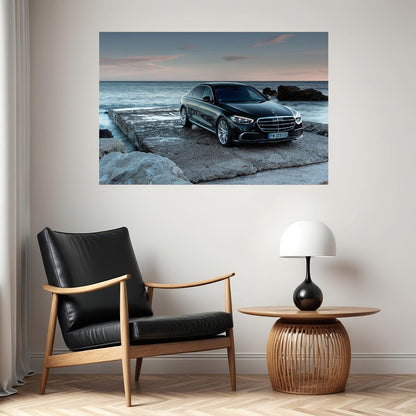 Mercedes-benz S 400 D 4matic Luxury Black Model Poster Wall Art Print Home Wall Decor
