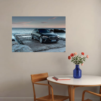 Mercedes-benz S 400 D 4matic Luxury Black Model Poster Wall Art Print Home Wall Decor