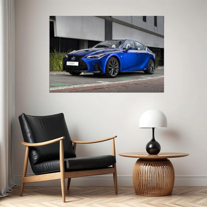 Lexus Is 300h F Blue Car Sport Model Poster Wall Art Print Home Wall Decor