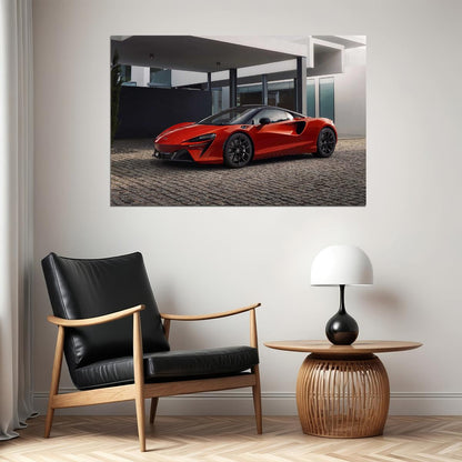 Mclaren Artura Red Sporty Model Car Poster Wall Art Print Home Wall Decor