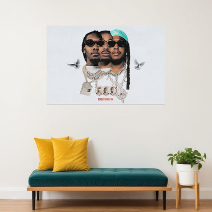 Migos Culture Fan Album Music Rap 2017 Cover Poster Wall Art Print Home Wall Decor