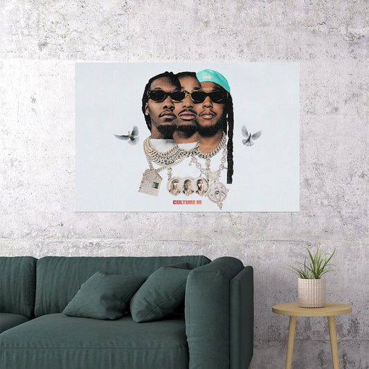 Migos Culture Fan Album Music Rap 2017 Cover Poster Wall Art Print Home Wall Decor