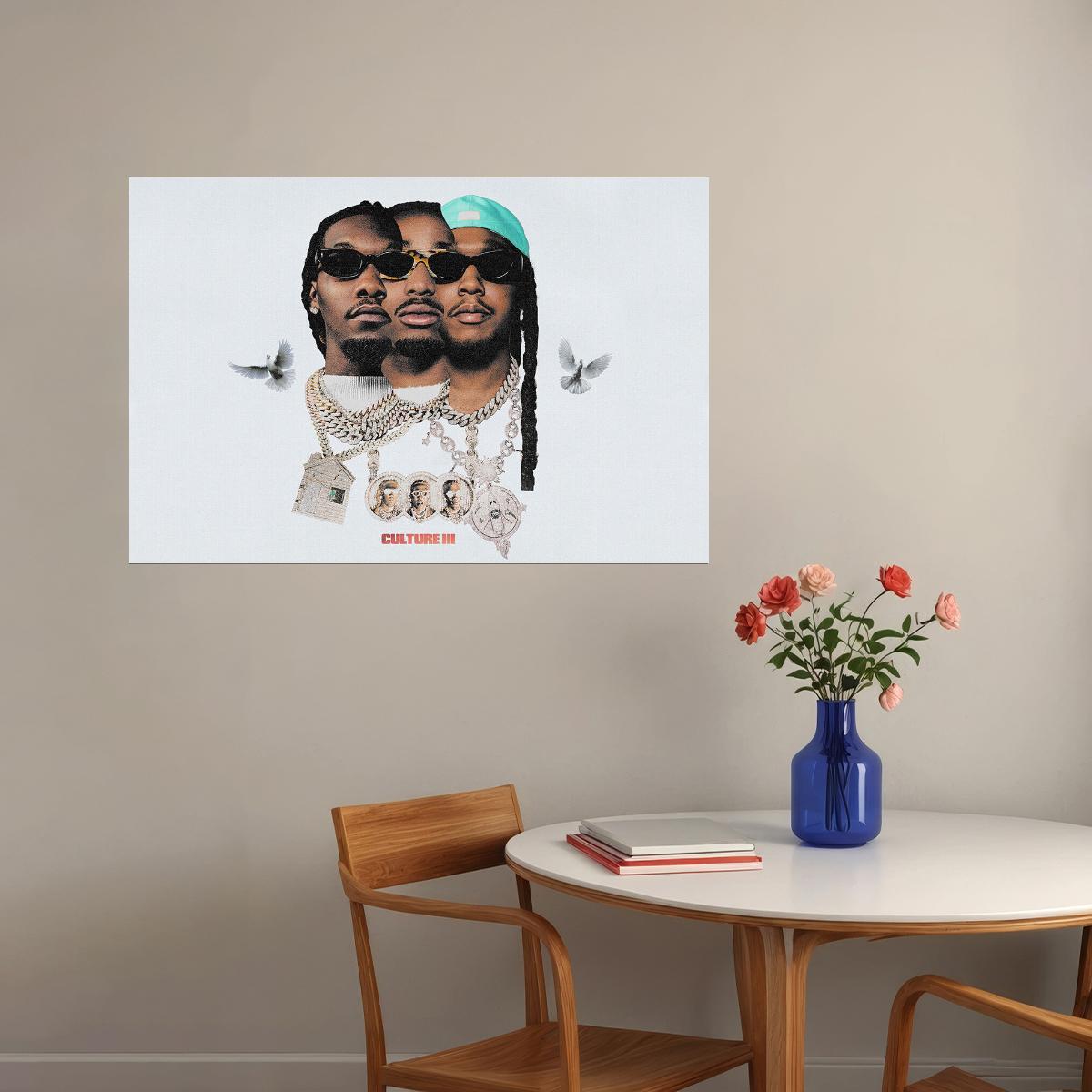Migos Culture Fan Album Music Rap 2017 Cover Poster Wall Art Print Home Wall Decor