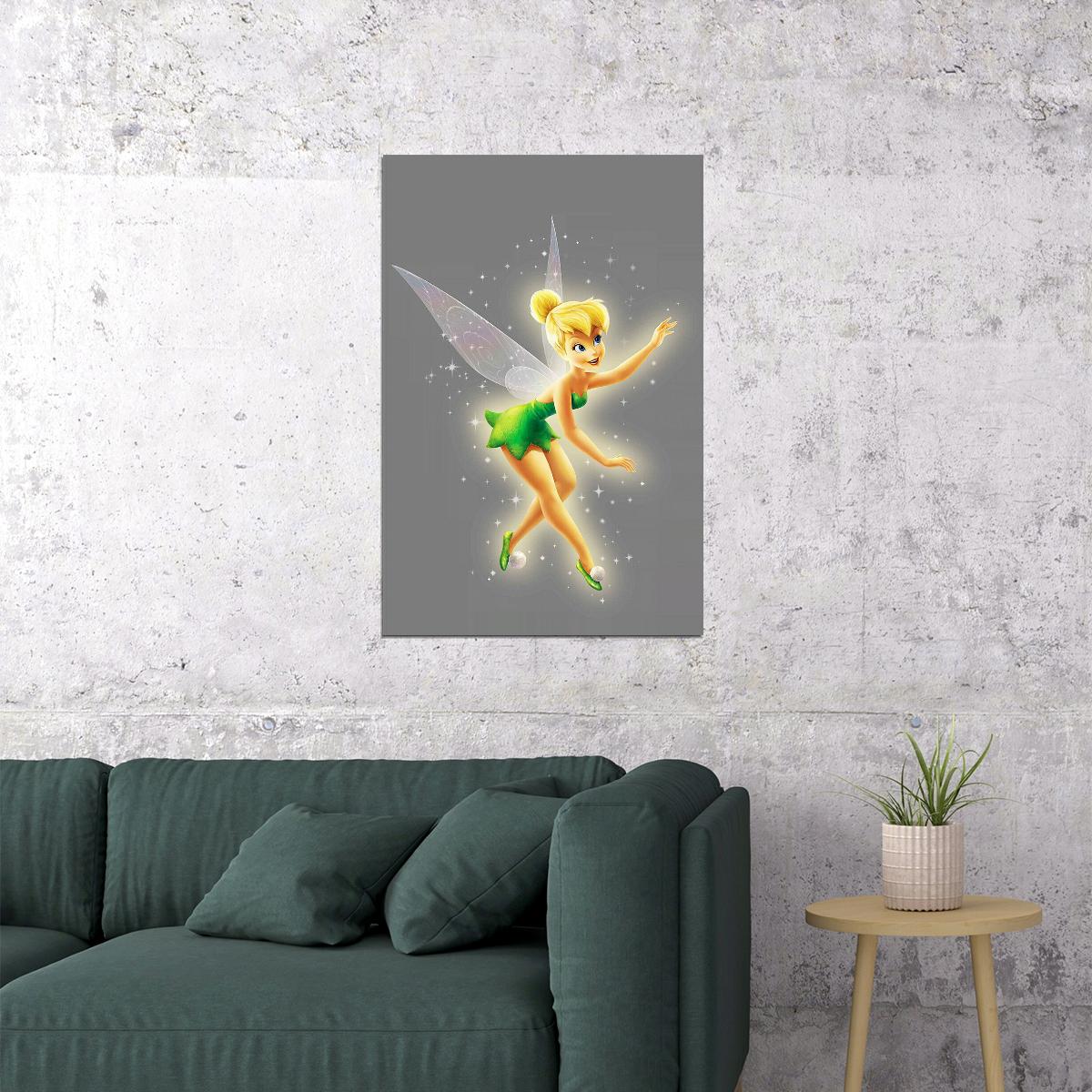 Tinker Bell Fairy Animation Adventure Movie Poster Wall Art Print Home Wall Decor