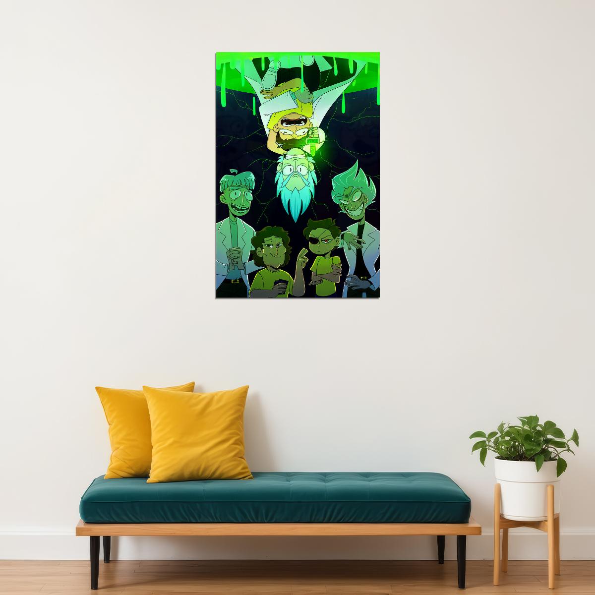 Rick And Morty Anime Action Movie Poster Wall Art Print Home Wall Decor