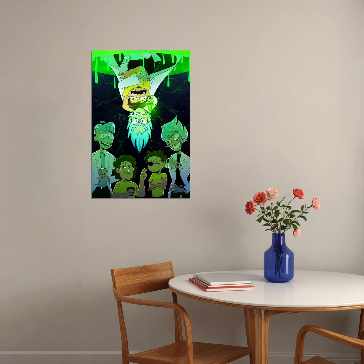 Rick And Morty Anime Action Movie Poster Wall Art Print Home Wall Decor