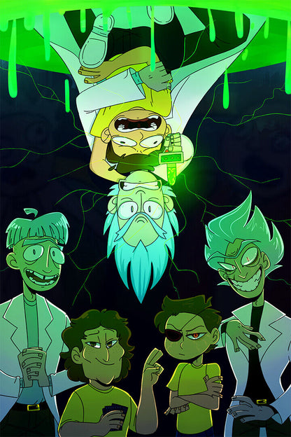 Rick And Morty Anime Action Movie Poster Wall Art Print Home Wall Decor