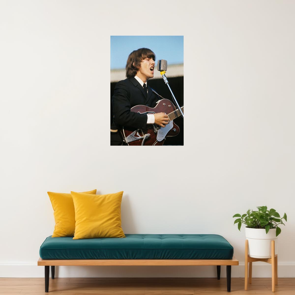 Guitarist George Harrison Rock Musician Poster Wall Art Print Home Wall Decor