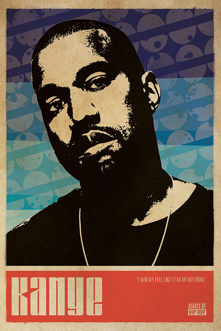 Kanye West Hip Hop Rap Music Singer Songwriter Poster Wall Art Print Home Wall Decor