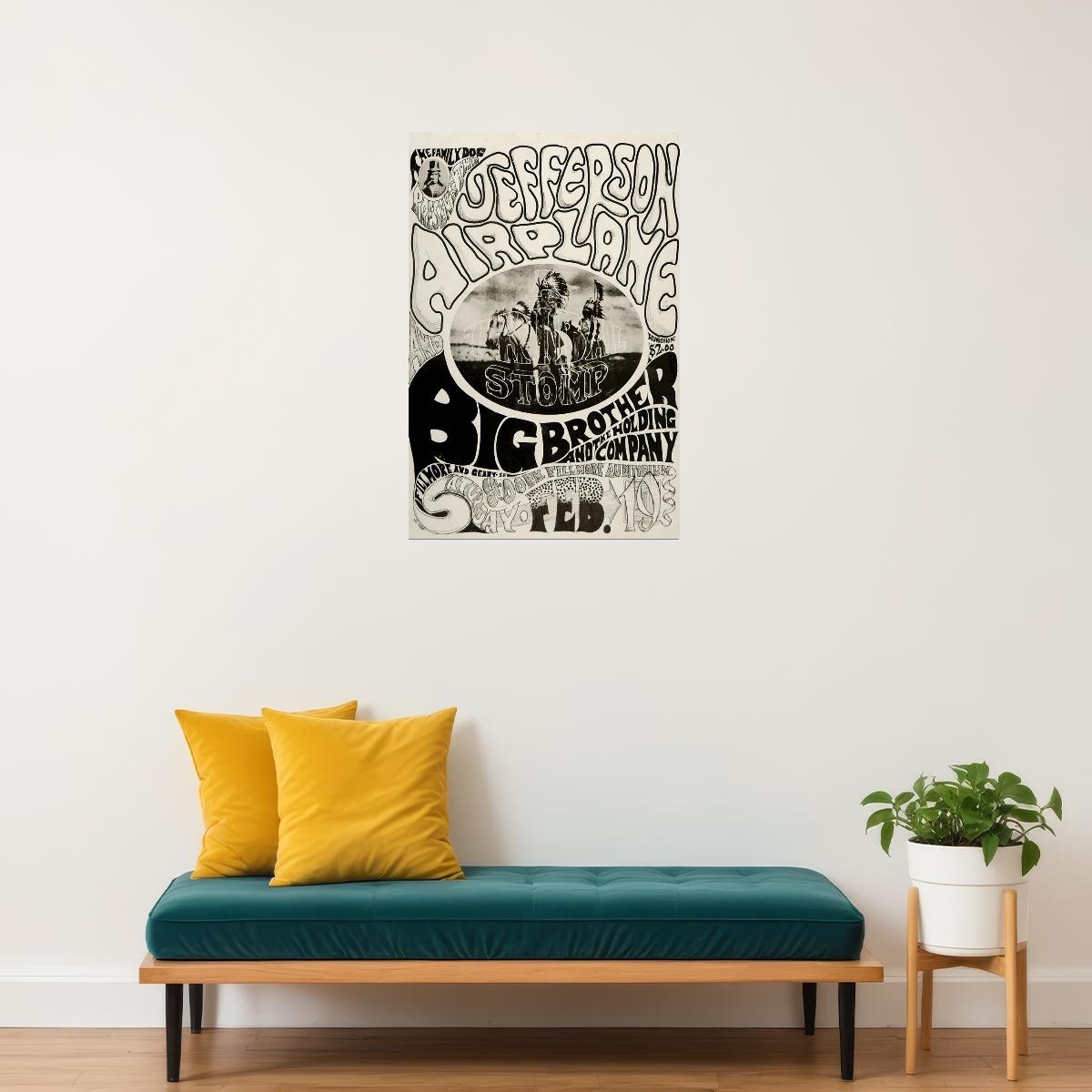 Jefferson Airplane Concert Rock Music Band Poster Wall Art Print Home Wall Decor