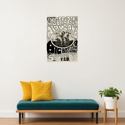 Jefferson Airplane Concert Rock Music Band Poster Wall Art Print Home Wall Decor