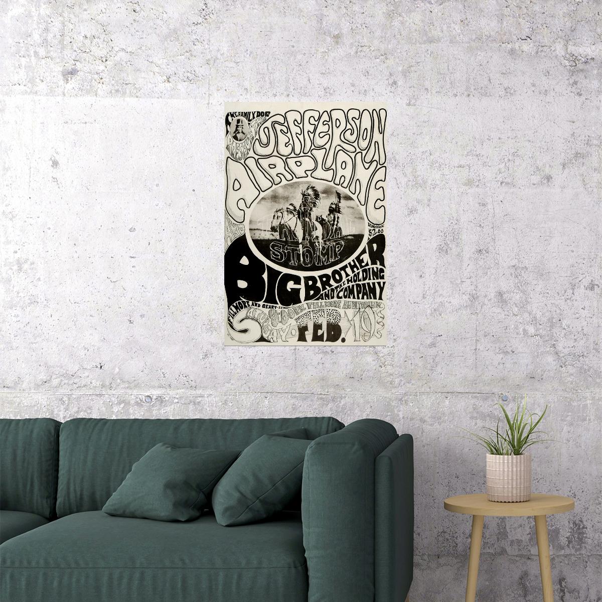 Jefferson Airplane Concert Rock Music Band Poster Wall Art Print Home Wall Decor