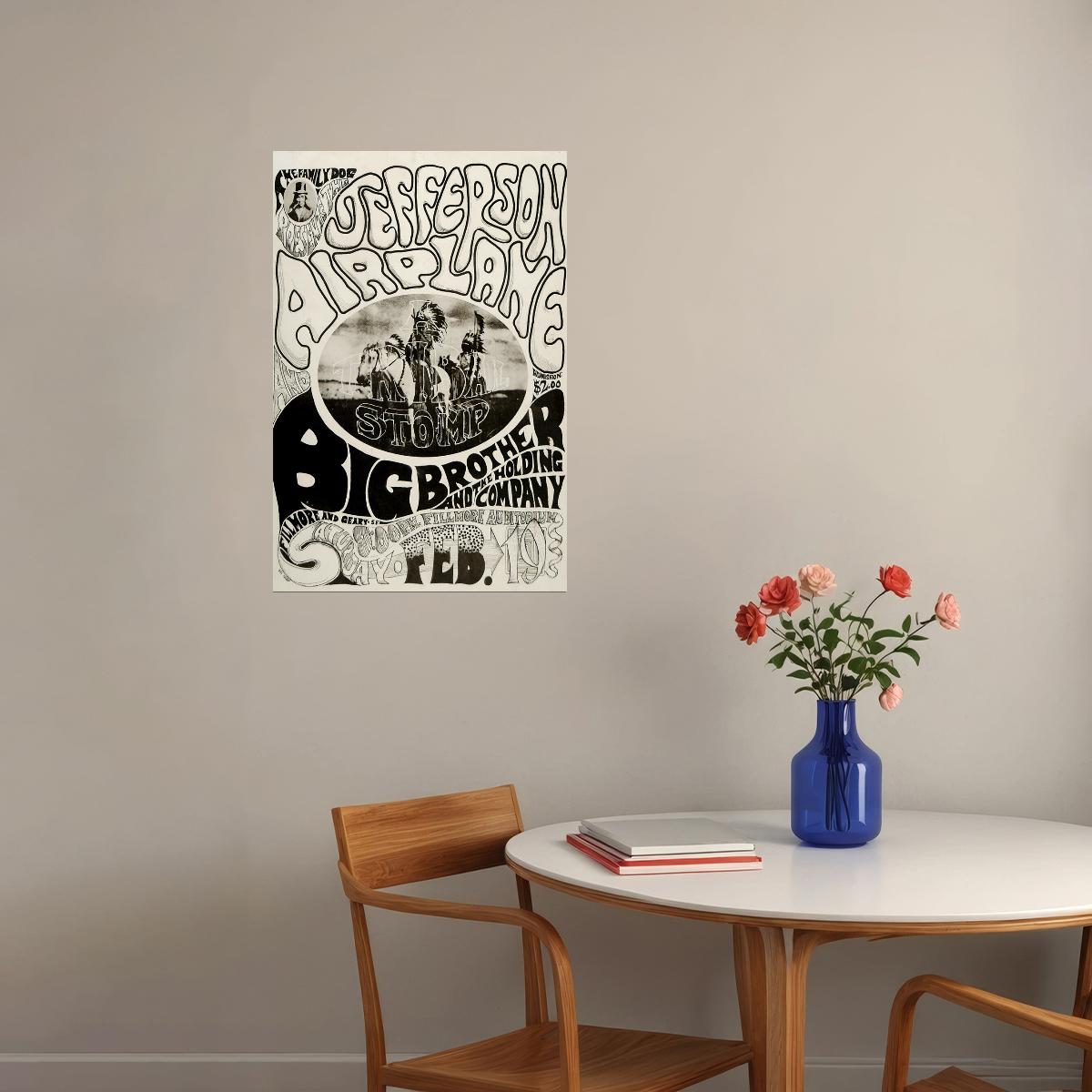 Jefferson Airplane Concert Rock Music Band Poster Wall Art Print Home Wall Decor