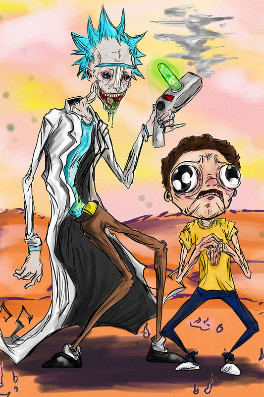 Rick And Morty Cartoon Funny Movie Animation Poster Wall Art Print Home Wall Decor
