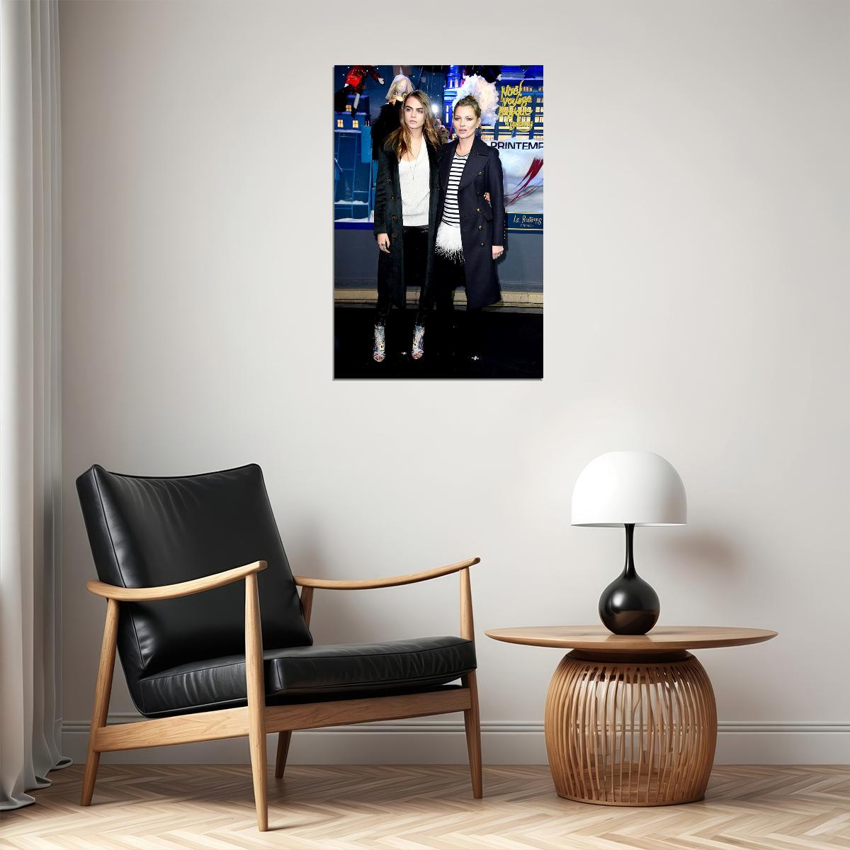 Kate Moss And Cara Delevingne Models Poster Wall Art Print Home Wall Decor
