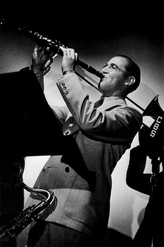 Benny Goodman Playing Clarinet Artist Music Poster Wall Art Print Home Wall Decor
