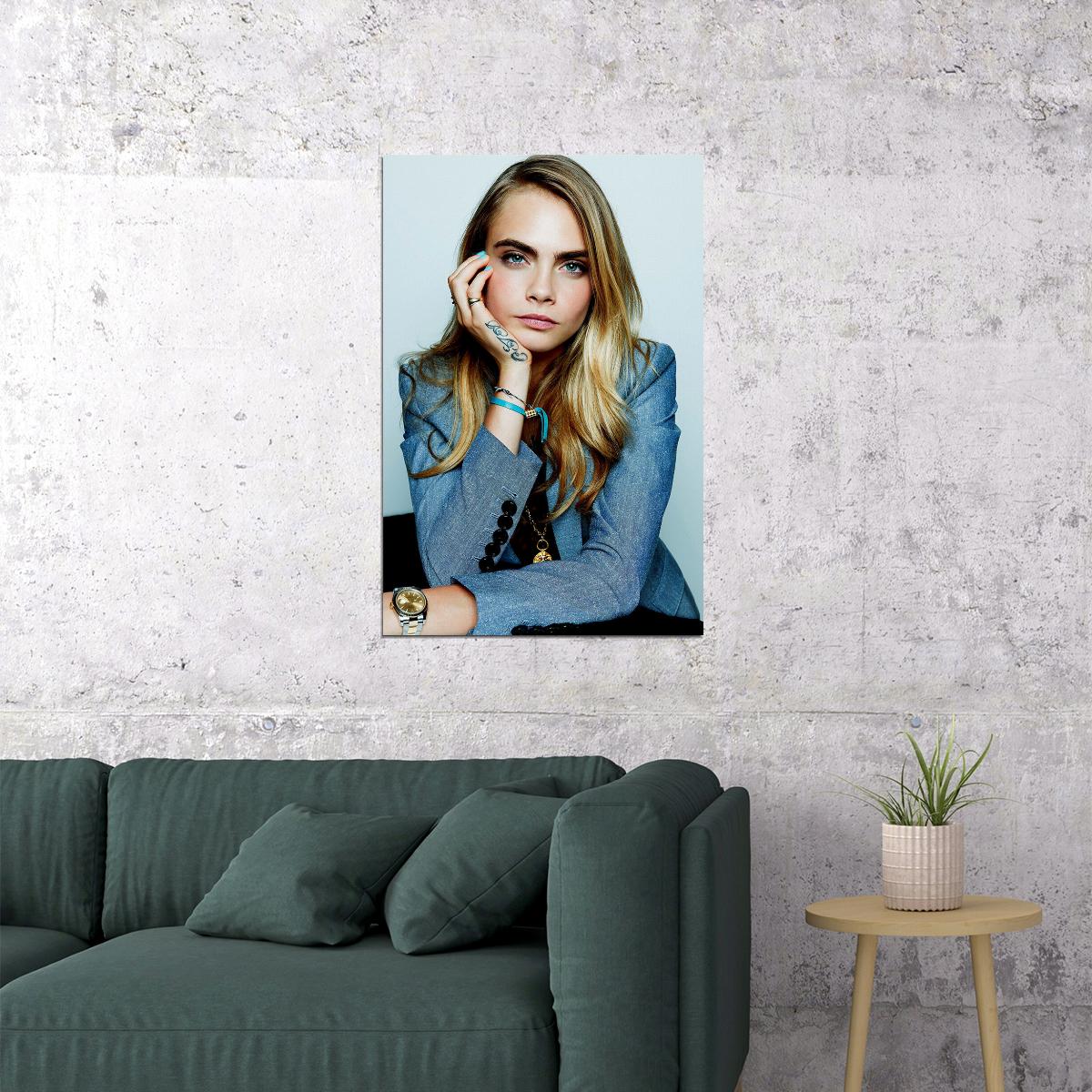 Cara Delevingne British Model Born In London Poster Wall Art Print Home Wall Decor