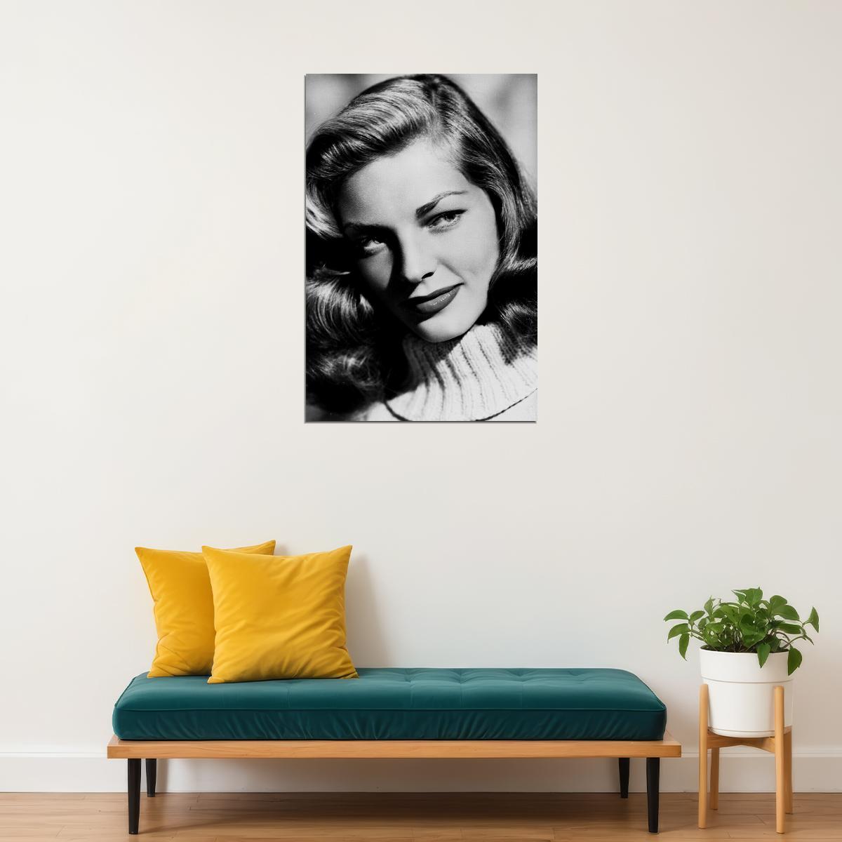 Lauren Bacall American Actress Former Model Poster Wall Art Print Home Wall Decor