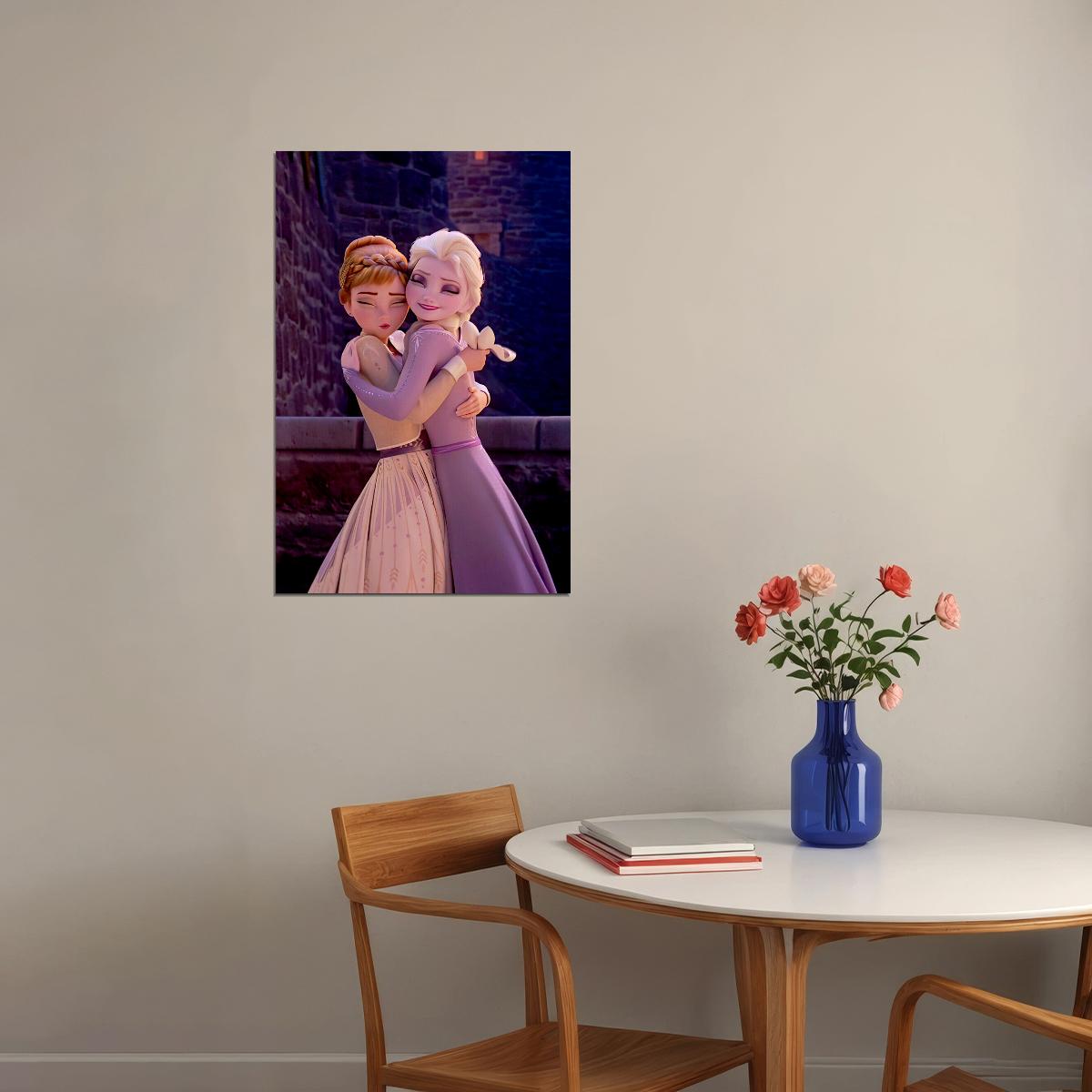Frosty Movie Characters Elsa Anna Poster Wall Art Print Home Wall Decor
