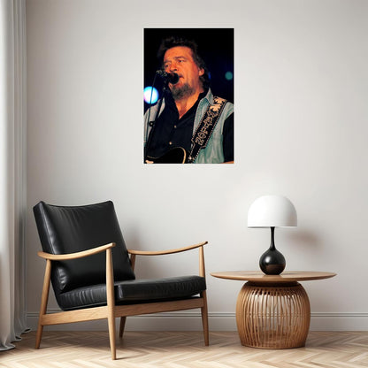 Waylon Jennings Performing Musician Poster Wall Art Print Home Wall Decor