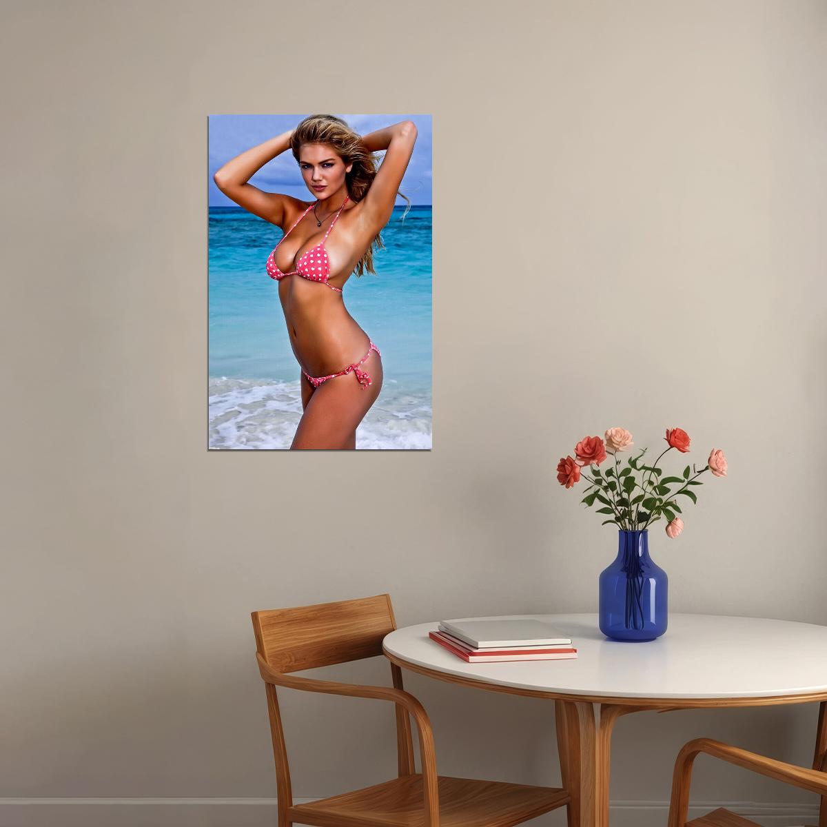 Kate Upton Sexy Swimsuit Model Beach Photo Poster Wall Art Print Home Wall Decor