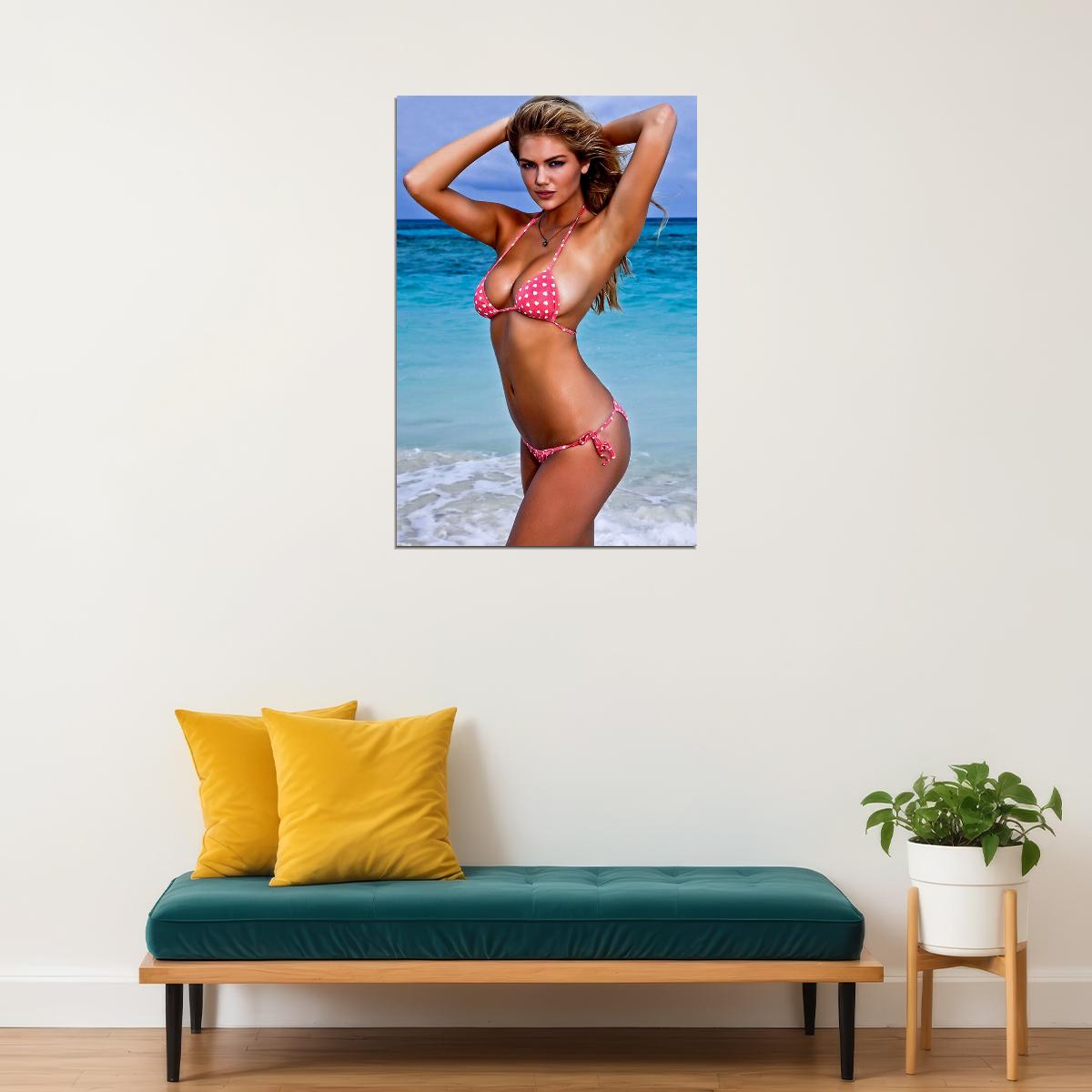 Kate Upton Sexy Swimsuit Model Beach Photo Poster Wall Art Print Home Wall Decor