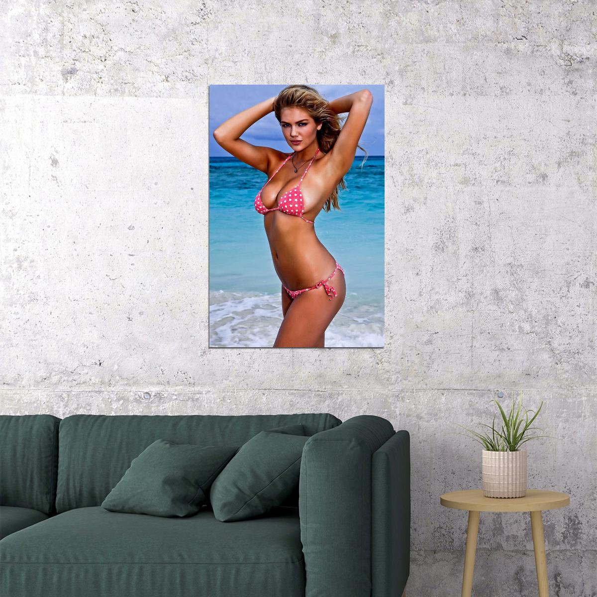 Kate Upton Sexy Swimsuit Model Beach Photo Poster Wall Art Print Home Wall Decor