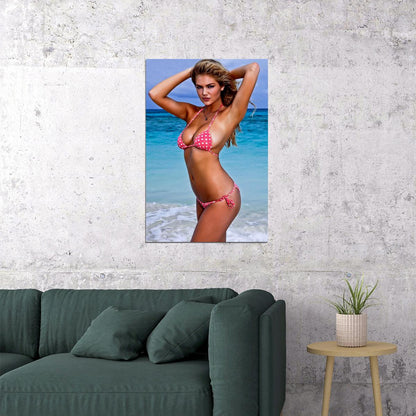 Kate Upton Sexy Swimsuit Model Beach Photo Poster Wall Art Print Home Wall Decor