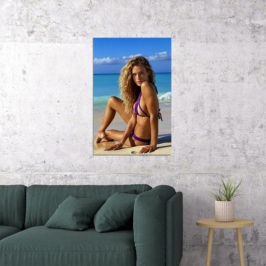 Hannah Ferguson Sexy Model Sandy Beach Photo Poster Wall Art Print Home Wall Decor