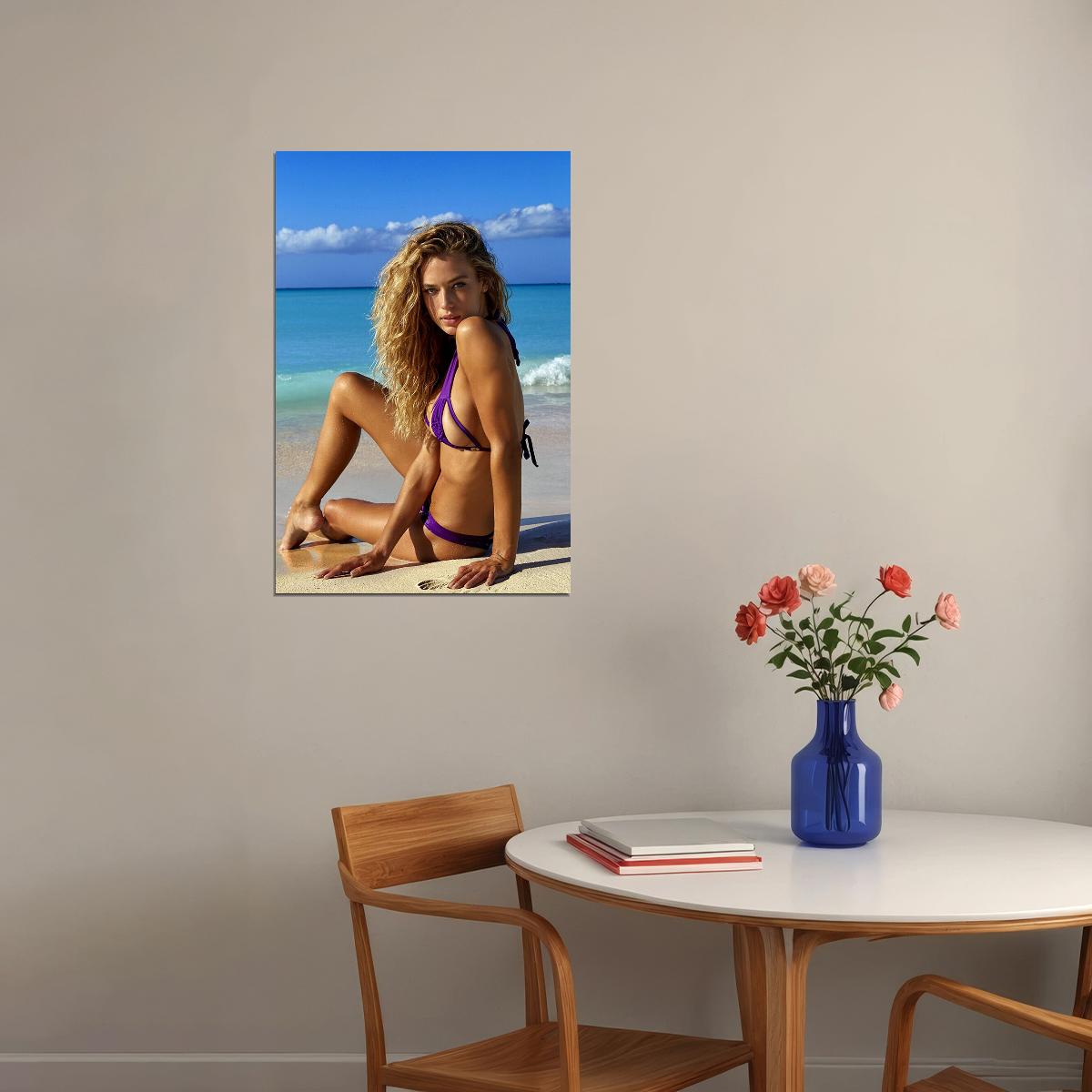 Hannah Ferguson Sexy Model Sandy Beach Photo Poster Wall Art Print Home Wall Decor