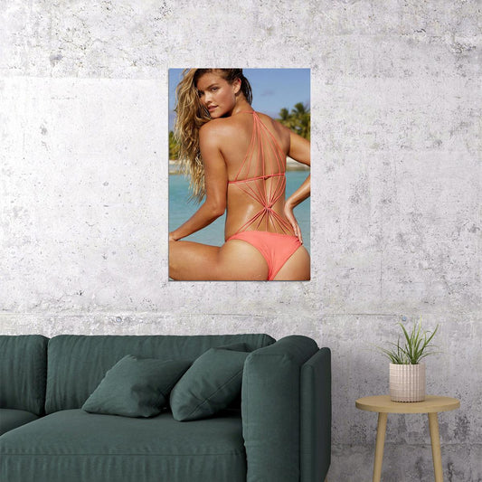 Nina Agdal Sexy Model Hot Swimsuit Pose Poster Wall Art Print Home Wall Decor