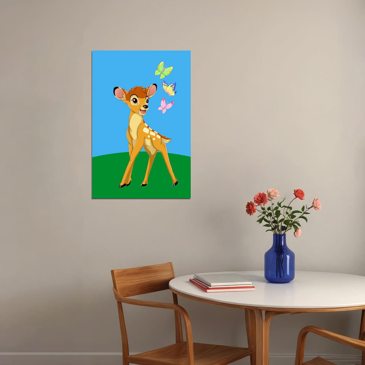Bambi Thumper Flower Deer Collectible Movie Poster Wall Art Print Home Wall Decor