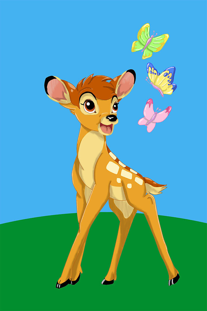 Bambi Thumper Flower Deer Collectible Movie Poster Wall Art Print Home Wall Decor