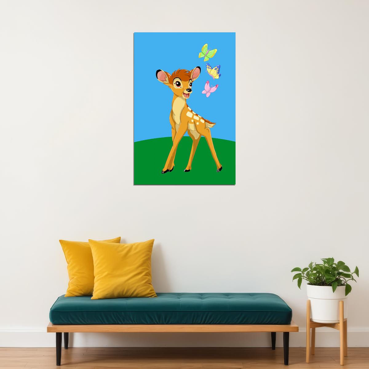 Bambi Thumper Flower Deer Collectible Movie Poster Wall Art Print Home Wall Decor