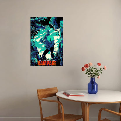 Rampage Dwayne Johnson Big Meets Bigger Movie Poster Wall Art Print Home Wall Decor