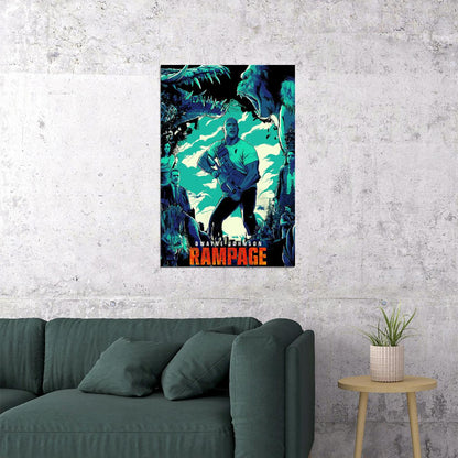 Rampage Dwayne Johnson Big Meets Bigger Movie Poster Wall Art Print Home Wall Decor