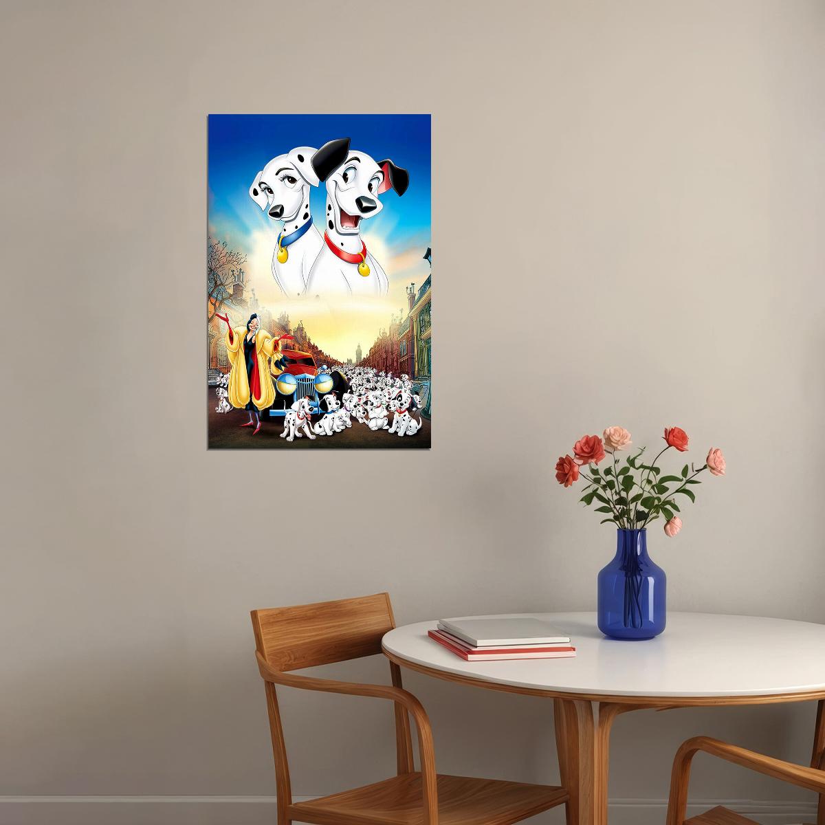 Puppies Dalmatian Dogs 101 Dalmatians Movie Poster Wall Art Print Home Wall Decor
