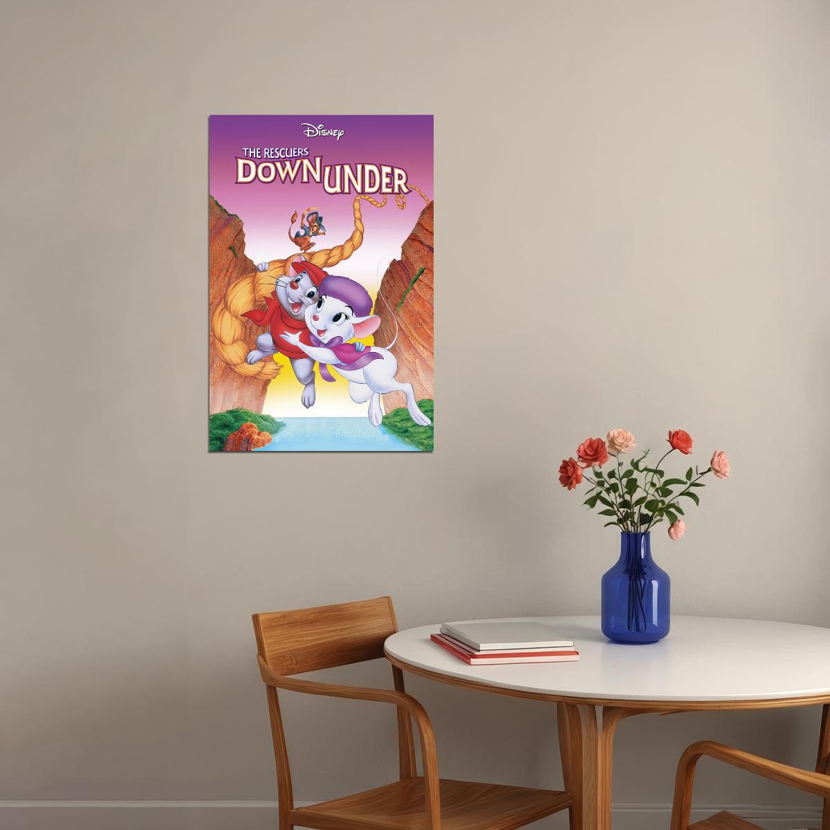The Rescuers Down Under Animated Movie Poster Wall Art Print Home Wall Decor