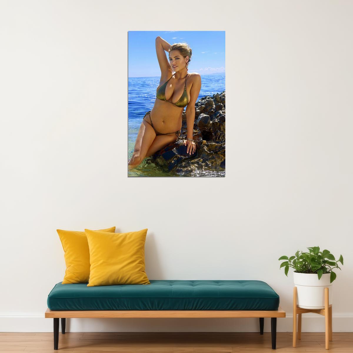 Kate Upton Photo Model Island Beach Poster Wall Art Print Home Wall Decor