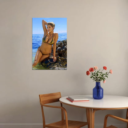 Kate Upton Photo Model Island Beach Poster Wall Art Print Home Wall Decor