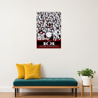 Cartoon 101 Dalmatians Puppy Dog Movie Poster Wall Art Print Home Wall Decor