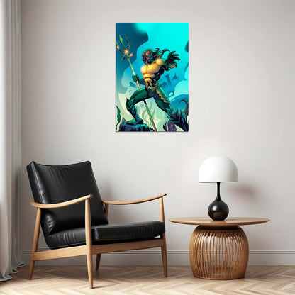 Aquaman Jason Momoa Fish Aquatic Movie Poster Wall Art Print Home Wall Decor