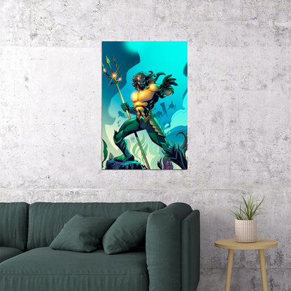 Aquaman Jason Momoa Fish Aquatic Movie Poster Wall Art Print Home Wall Decor