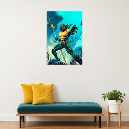 Aquaman Jason Momoa Fish Aquatic Movie Poster Wall Art Print Home Wall Decor