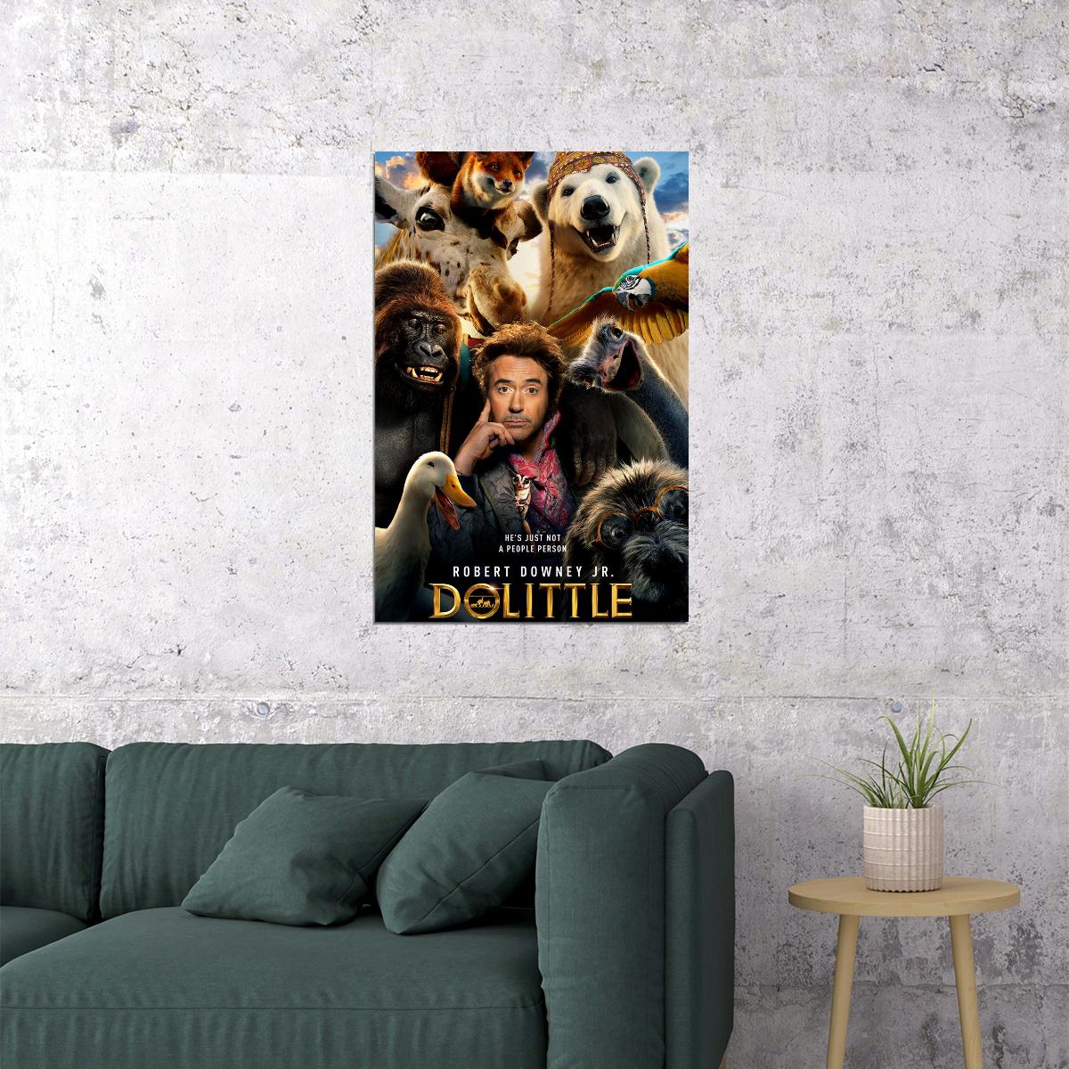 Dolittle Robert Downey Jr Giraffe Bear Movie Poster Wall Art Print Home Wall Decor