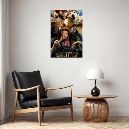 Dolittle Robert Downey Jr Giraffe Bear Movie Poster Wall Art Print Home Wall Decor
