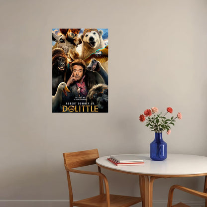 Dolittle Robert Downey Jr Giraffe Bear Movie Poster Wall Art Print Home Wall Decor