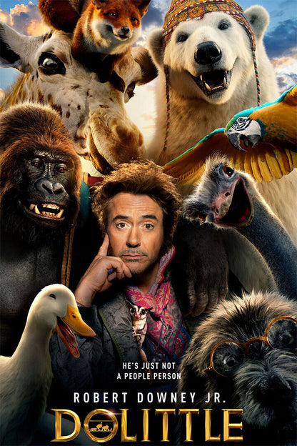 Dolittle Robert Downey Jr Giraffe Bear Movie Poster Wall Art Print Home Wall Decor