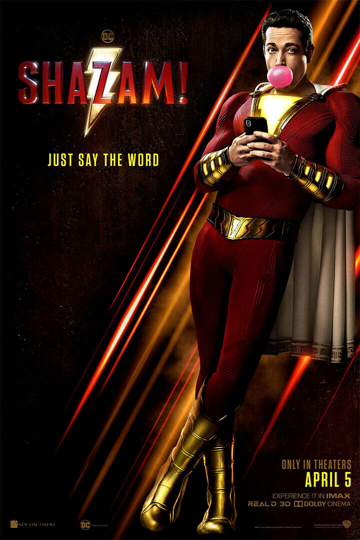 Shazam 2019 Comics Zachary Levi Hero Movie Poster Wall Art Print Home Wall Decor